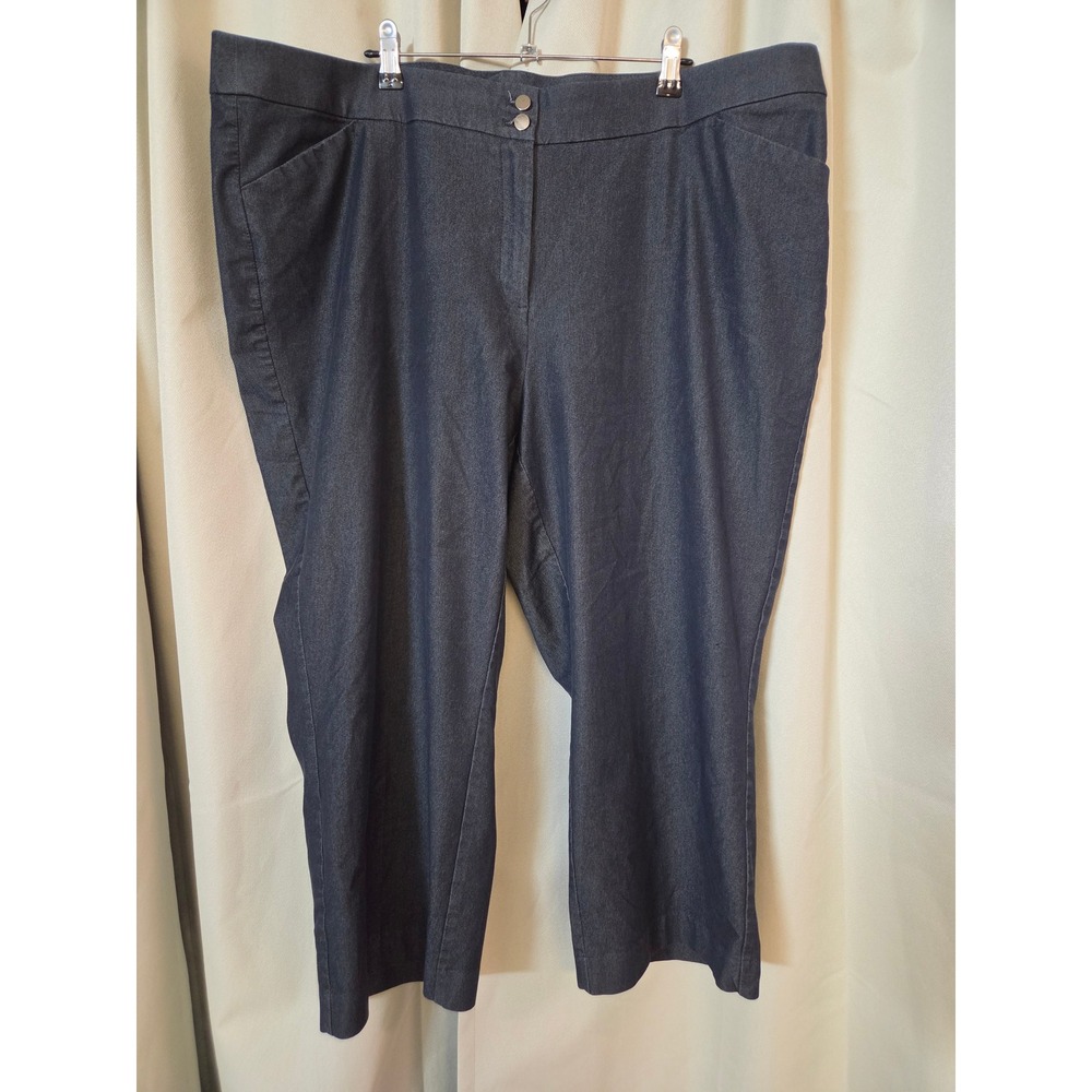 Chicos So Slimming Juliet Ankle Pants Size 4 US 20 Dark Gray Stretch Denim Look